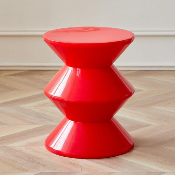 Modern Round End Table, Bedroom Creative Red Sofa Side Table Small Coffee Table for Living Room Office