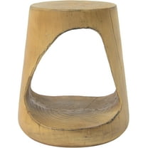 Modern Round End Table, Wood-Like Grain Hollow Pedestal Side Table with Hole, Small Drink Tables for Living Room, Bedroom, No Assembly Required