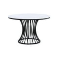 thumbnail image 1 of Modern Round Faux Marble Table With Cage-like Base In Black And White, Elegant Design Beautiful Decoration, 1 of 3