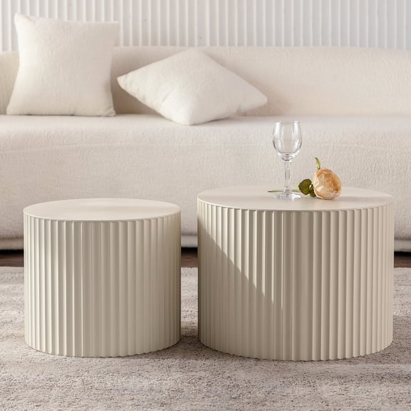 Modern Round MDF - Handcrafted Aesthetic - In Primary Living Space - No Assembly Hassle