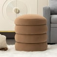 thumbnail image 1 of Modern Round Ottoman, Soft Bedroom Ottoman Footstool Round Ottomans Stool for Living Room, Makeup Room, Coffee, Velvet, 1 of 10