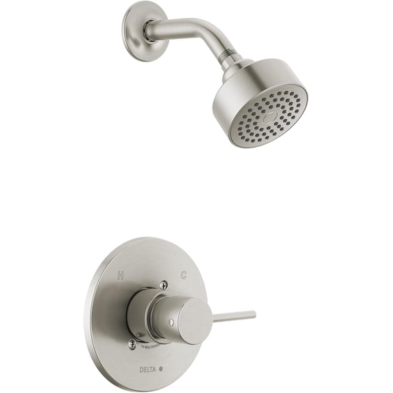 Modern Round Rain Shower Faucet Set Brushed Gold Shower Head and Handle Set Valve Trim Kit Champagne Bronze (Valve Not Included)