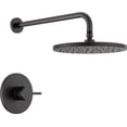 thumbnail image 1 of Modern  Round Rain Shower Faucet Set  Brushed Gold Shower Head and Handle Set  Valve Trim Kit  Champagne Bronze (Valve Not Included), 1 of 4