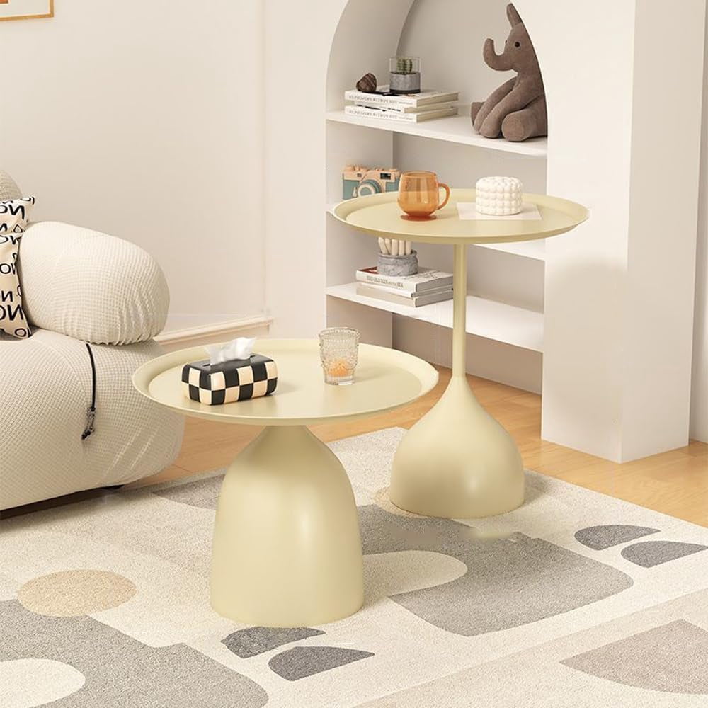 Table Hum Modern Round Side Table, Side Tables Fluted Side Table Set Fluted Side ...