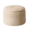 thumbnail image 1 of Chenille Round Storage Ottoman for Living Room, 1 of 6