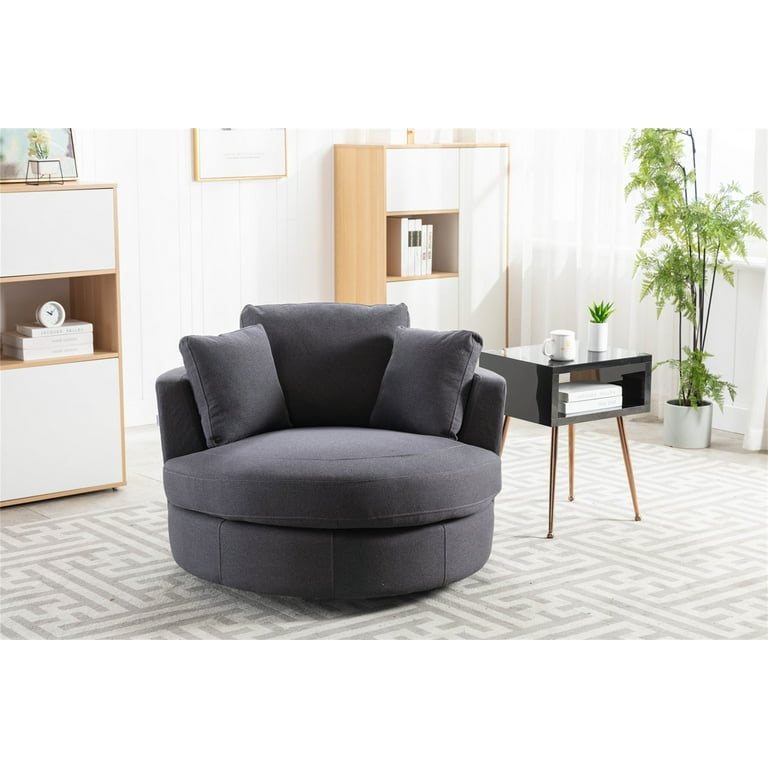 Oversized round swivel chair slipcover sale