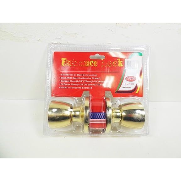 Modern Round, Universal Reversible Door Handing Entry Door Lock Set, Brass And Steel, Brass Finish, Gold With Keyed Entryway Key