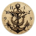 thumbnail image 1 of Modern Round Wall Clocks Non-Ticking Silent Clocks Battery Operated Quartz Clock Decorative for Bathroom,Office-Drawing Of An Anchor With Rope(12inch), 1 of 4