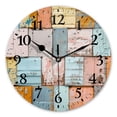 thumbnail image 1 of Modern Round Wall Clocks Non-Ticking Silent Clocks Battery Operated Quartz Clock Decorative for Bathroom,Office-Vintage Shabby Wooden Wall(12inch), 1 of 4