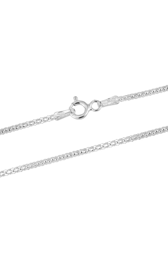 Modern Rounded 1.5mm Box Tube Chain Sterling Silver 18-inch Necklace