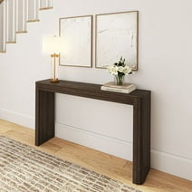 Modern Rounded Console Table (56in / 1420mm), Walnut