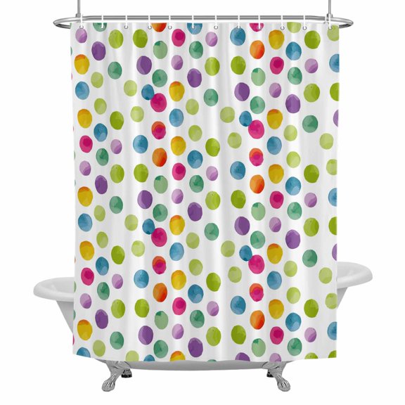 Modern Rounds Shower Curtain, Abstraction Gradients Wavepoints Waterproof Fabric Bathroom Shower Curtains Set with Hooks, 72 X 72 Inch Long