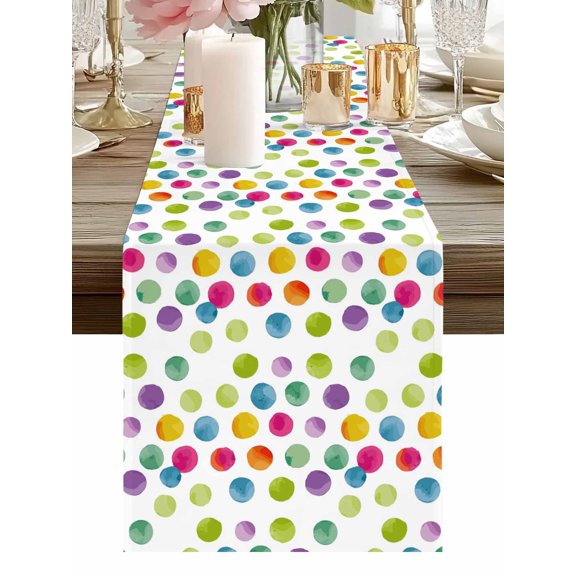 Modern Rounds Table Runners 60 Inches Long Abstraction Gradients Wavepoints Kitchen Dining Table Runner Dresser Scarves for Party Coffee Holiday Party Decor