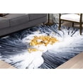 thumbnail image 1 of Modern Rug, Abstract Gold And White Flower Rugs, Contemporary Rug, Pattern Rug, Large Rug, Nursery Rug, Cute Rugs, Living Room Rug, 5.2'x7.5' - 160x230 cm, 1 of 7
