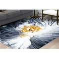 thumbnail image 1 of Modern Rug, Abstract Gold And White Flower Rugs, Contemporary Rug, Pattern Rug, Large Rug, Nursery Rug, Cute Rugs, Living Room Rug, 2'x3' - 60x90 cm, 1 of 7