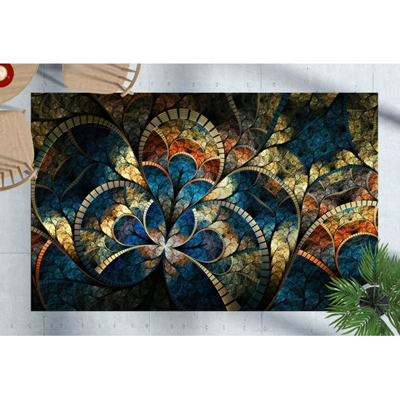 Modern Rug, Fractal Pattern Rug, Popular Rugs, Cute Rugs, Gift Rugs, Psychedelic Rugs, Fractal Rug, Door Mat Rugs, Non Slip Rugs, Home Decor, 3.9'x5.9' - 120x180 cm