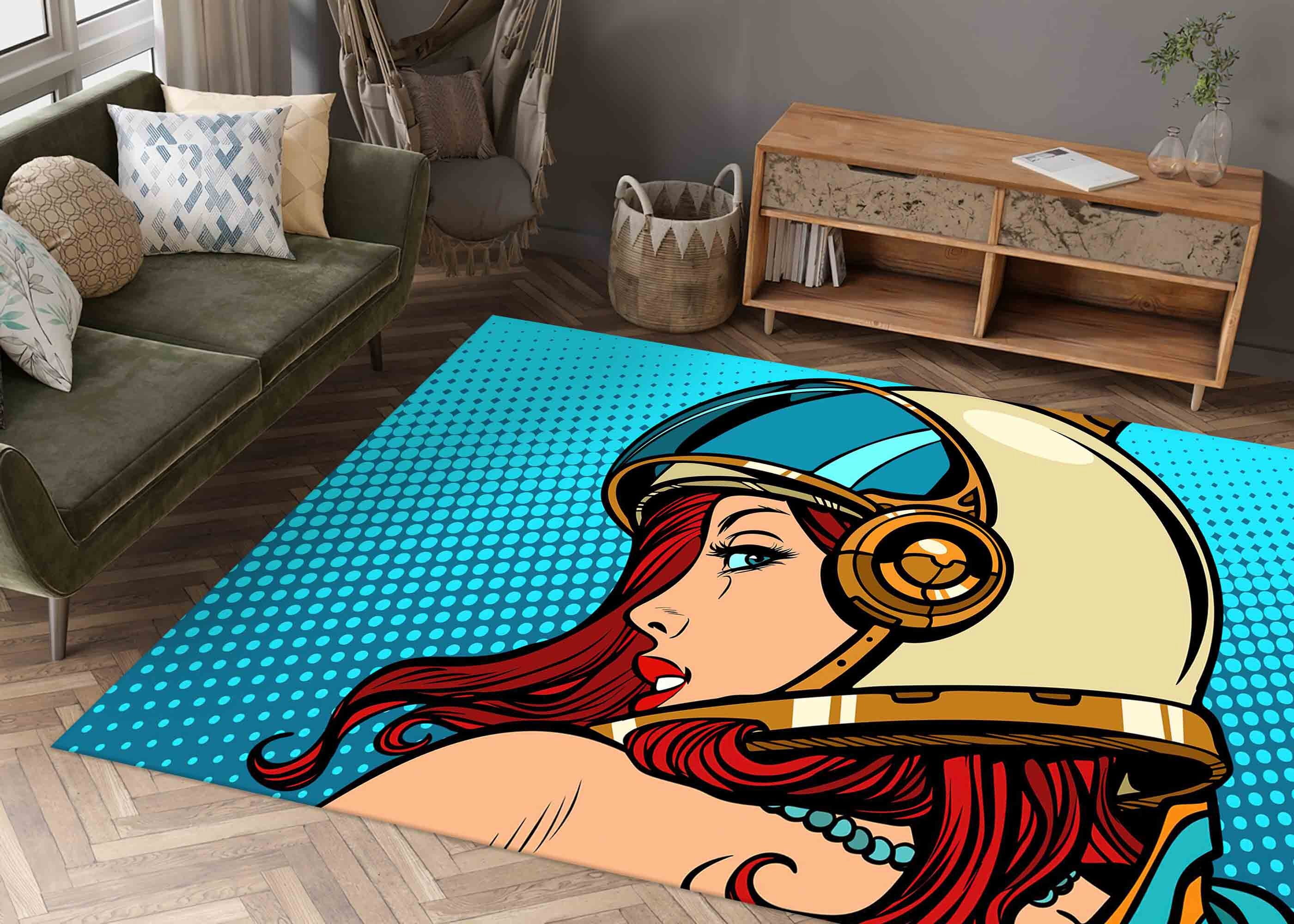 Pop It Rug Modern Rug, Girl Rugs, Home Decor Rug, Non Slip Rugs, Pop Art Astronaut ...