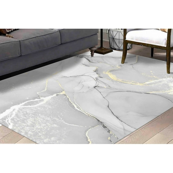 Modern Rug, Luxury Rugs, Easy To Clean Rugs, Gray Marble Rug, Colorful Rug, Cool Rug, Printed Rug, Marble Rugs, Living Room Rug, Home Decor, 2.6'x4' - 80x120 cm