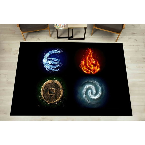 Modern Rug, Office Decor Rugs, Earth Rugs, Rugs, Indoor Rug, Element Rugs, Customs Rug, Bath Rug, Gift For The Home Rug, Black Rug, 1.7'x2.3' - 50x70 cm