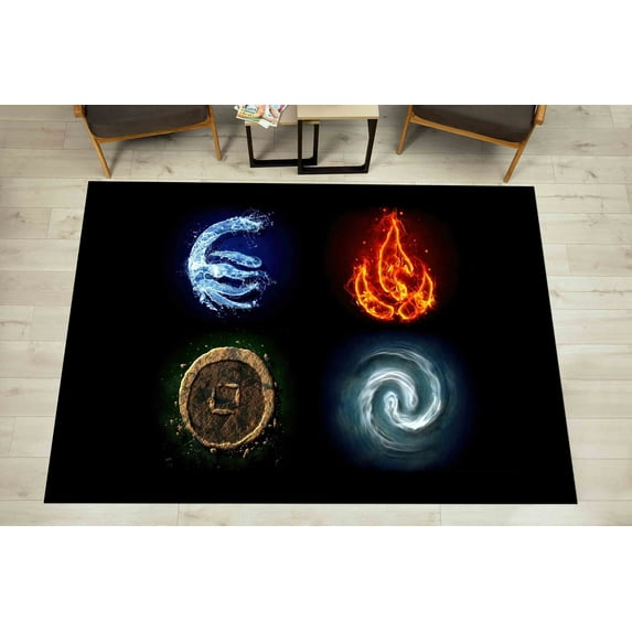 Modern Rug, Office Decor Rugs, Earth Rugs, Rugs, Indoor Rug, Element Rugs, Customs Rug, Bath Rug, Gift For The Home Rug, Black Rug, 3.9'x5.9' - 120x180 cm