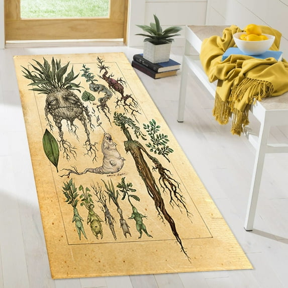 Modern Rugs, Step Rugs, Herbology Medicinal Plant Rug, Magic Botanical Rugs, Herbology Plant Rug, Colorful Rugs, Outdoor Rug, Kitchen Rug, 2.3'x3.3' - 70x110 cm