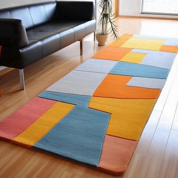 Avyay Rugs Modern Hand-Tufted Pixelated Pathway Wool Runner Rug, 2'6" x 18', Multicolor, Indoor Hallway & Living Room Carpet