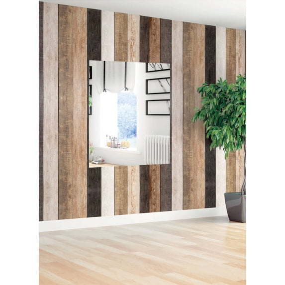 Modern Rustic Frameless Chrome Square Wall Mirror 33.5x46 - Chrome