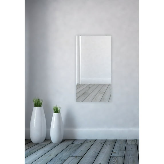 Modern Rustic Frameless Clear Wall Mirror 26x48