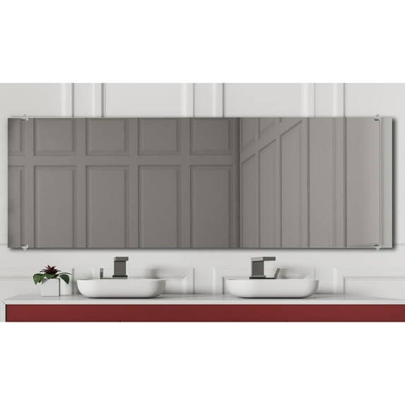 Modern Rustic Frameless Mirror Chrome Oval Clips 25x46 - Chrome