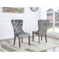 thumbnail image 1 of Modern Rustic Side Chairs in Gray Velvet and Tufted Seats (Set of 2), 1 of 5