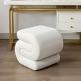 thumbnail image 1 of Modern S-shape Fabric Ottoman Makeup Stool Footstool White-Velvet, 1 of 5