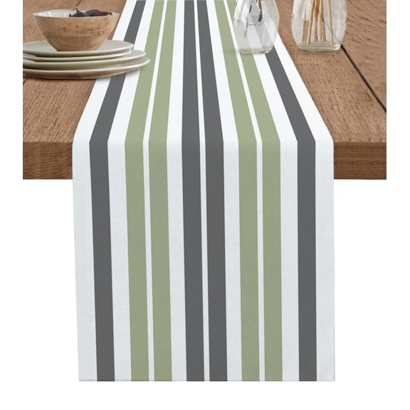 Modern Sage Green, Abstract Geometric Grey White Table Runner Tablerunners 13 x 36 Inch, Table Decorations Tabletop Scarf for Summer Gathering Holiday Farmhouse Kitchen Dining Decor