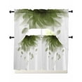 thumbnail image 1 of Modern Sage Green Kitchen Curtains Sets 24 Inch Length with Valance, Gradient Floral Abstract Bohemian White Swag Valances and Tiers Curtain Set Drapes Swag Curtains for Living Room, Bathroom, 1 of 6