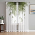 thumbnail image 1 of Modern Sage Green Sheer Curtains 96 Inch Length 2 Panels Set, Gradient Floral Abstract Bohemian White Voile Window Treatment Semi Sheer Long Curtains Drapes for Bedroom/Living Room/Kitchen 52"x96"x2, 1 of 7