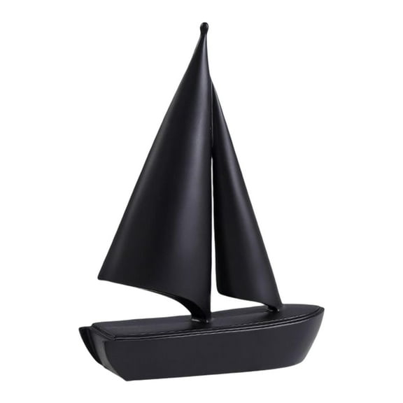 Modern Sailing Boat Figurine, Collectible Artwork Ornament Sailing Ship Statue for Bedroom Birthday Hallway Table Centerpiece Decorations Black