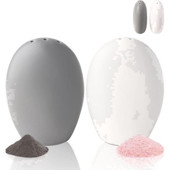 Comfify White and Grey Salt and Pepper Shakers Large – 3.5 oz Modern