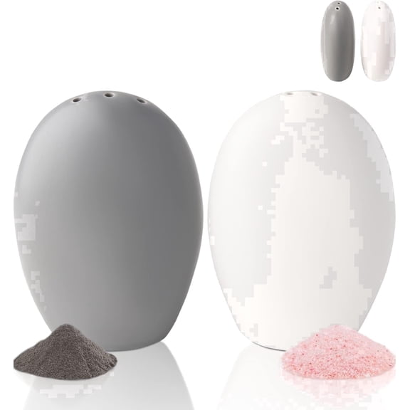 Comfify Salt and Pepper Shaker Set, Ceramic, White and Gray, 3.5 oz