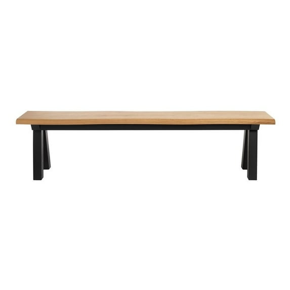 Modern Scandinavian Wavy Edge Dining Bench with Wlid Oak