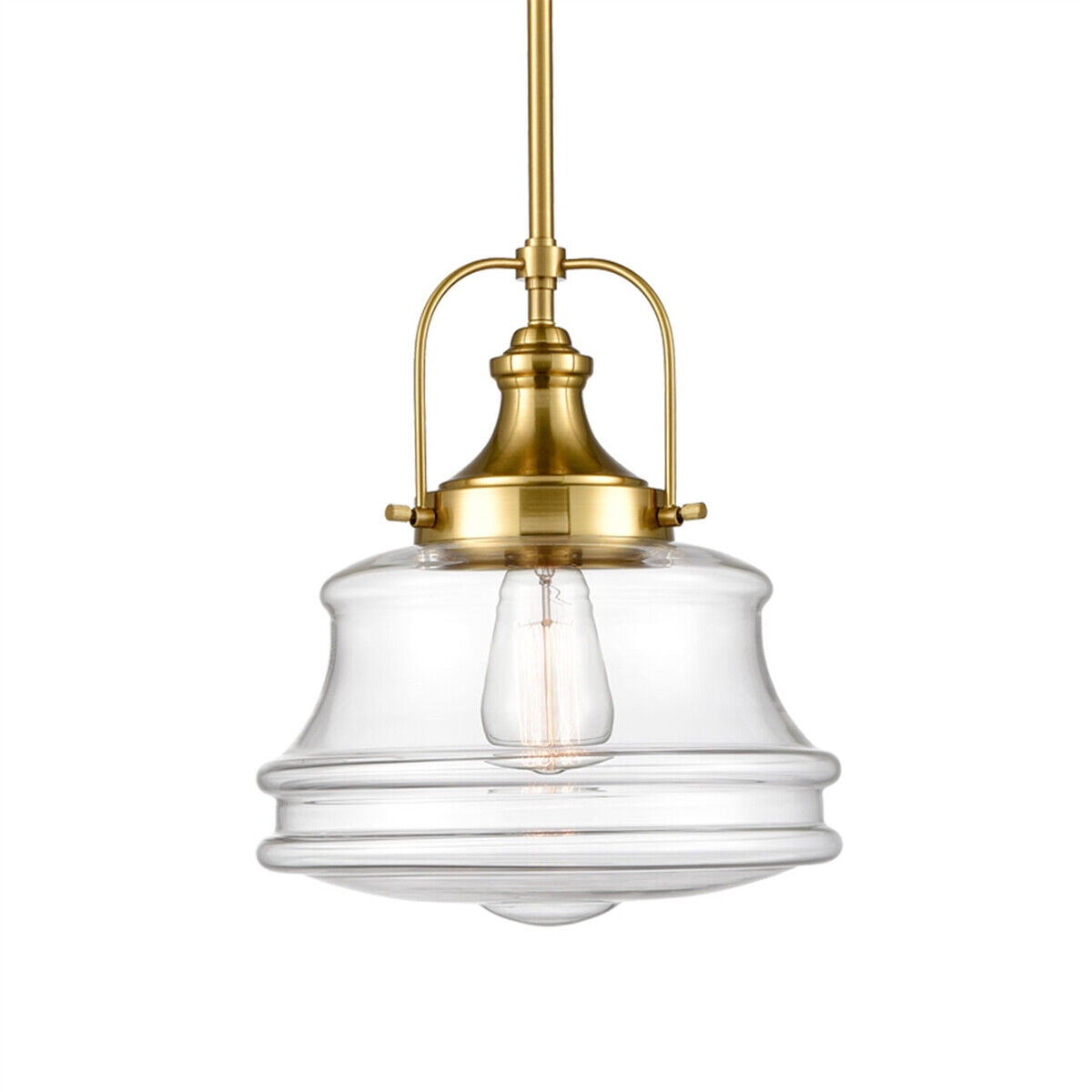 Modern Schoolhouse Pendant Light Fixtures Brass Hanging Light for Kitchen Island