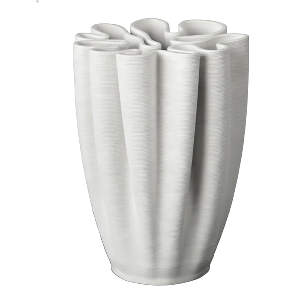 Modern Sculptural Ceramic Vase, Minimalist White Ceramic Boho Artistic Irregular Shape Decorative Vase for Home Decor, Table Centerpiece, Office & Living Room Decoration(xw)