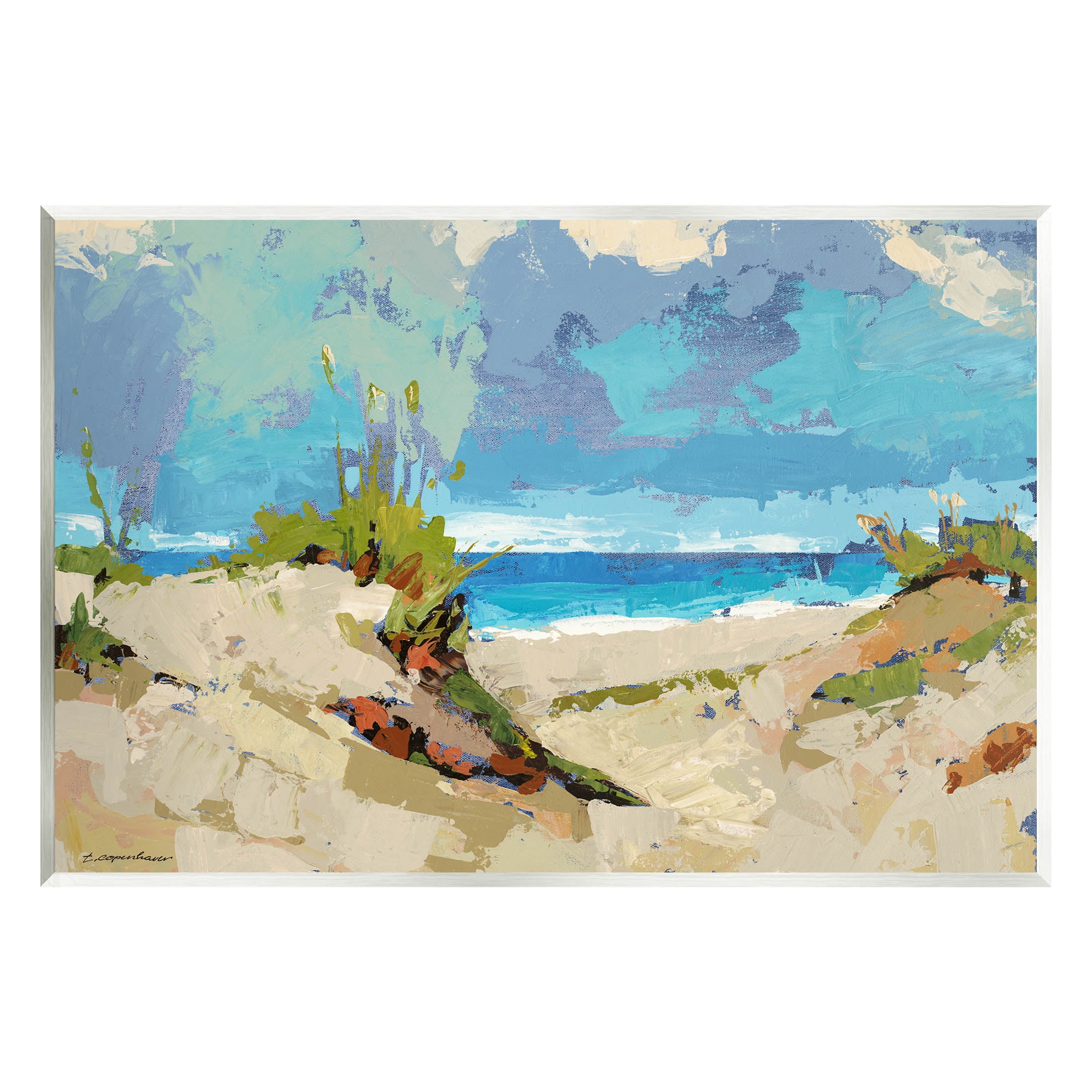 Modern Seaside Beach Scene Landscape Painting Unframed Art Print Wall Art
