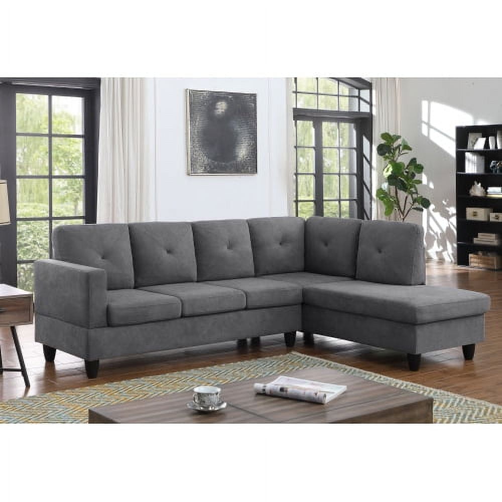Modern Sectional Couch Linen Fabric LShaped Couch Sofa 4 Seat Sofa