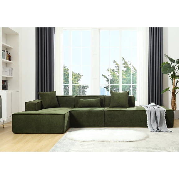 Modern Sectional Living Room , , No Assembly Required Space Fabric, Needed In Apartment