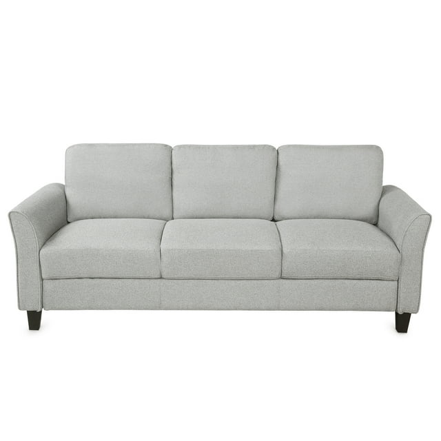 Modern Sectional Sofa Linen Fabric Couch with Armrest 3-seat Sofas for Living Room Office 67 inch Wide Sofa Living Room Sofa