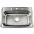 thumbnail image 1 of Modern Self-Rimming Single Bowl Kitchen Sink - Brushed - 1 Hole, 1 of 1