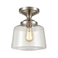 thumbnail image 1 of Modern Semi-Flush Mount Ceiling Lights Clear Closed Schoolhouse Glass Light, 1 of 7