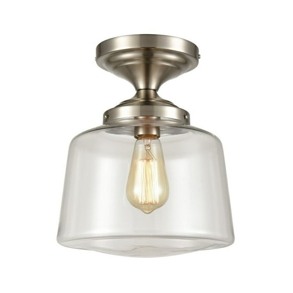 Modern Semi-Flush Mount Ceiling Lights Clear Closed Schoolhouse Glass Light