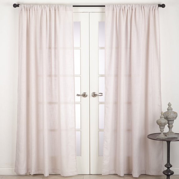 Modern Semi Sheer Home Décor Rod Pocket Window Curtain Single 1 Panel Ecru 54x96