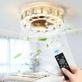 Modern Semiembedded Caged Ceiling Fan with Remote Control and LED