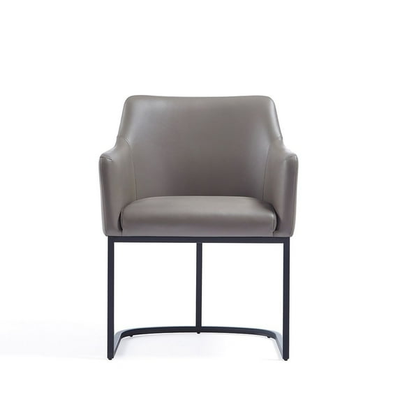 Manhattan Comfort Serena Dining Armchair with Steel Frame in Gray